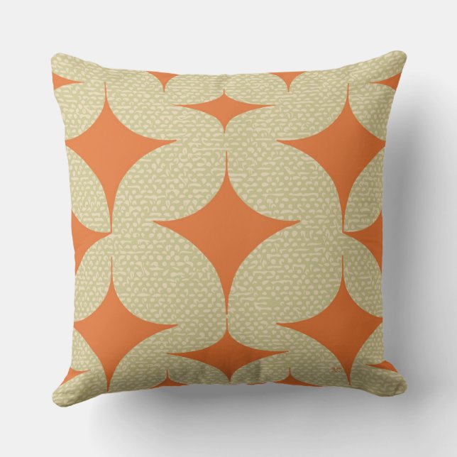Mid Century Modern Orange Diamond Kudde (Baksida)