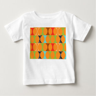 Mid Century Modern Orange Mönster Baby T-Shirt