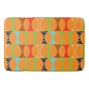 Mid Century Modern Orange Mönster Bath Mat Badrumsmatta