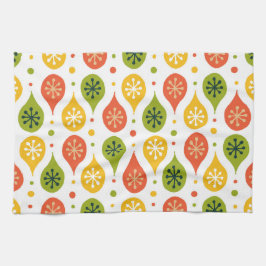 Mid Century Modern orange Red rain drunknar asteri Kökshandduk