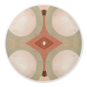 Mid Century Modern Organic Mönster Mint Terracotta Knopp