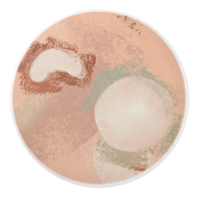 Mid Century Modern Organic Mönster Terracotta Mint Knopp (Framsidan)