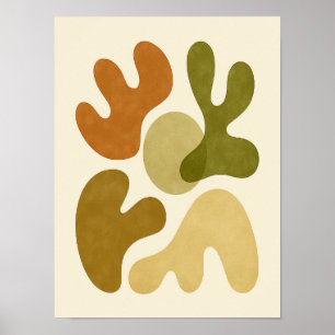 Mid Century Modern Organisk Abstraktion Poster