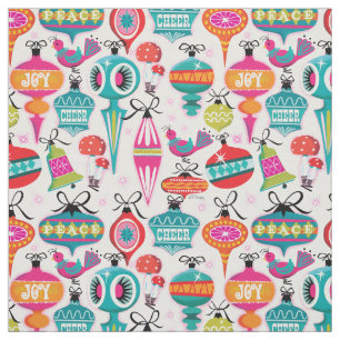 Mid-Century Modern Ornaments julfabric Tyg