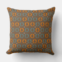 Mid Century Modern, Ovaler, Stars Teal Orange Brow