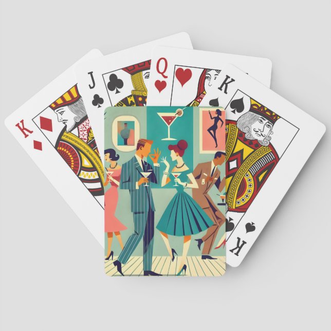 Mid Century Modern Party Martini Dance Casinokort (Baksidan)