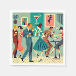Mid Century Modern Party Martini Dance Pappersservett