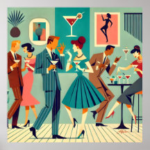 Mid Century Modern Party Martini Dance