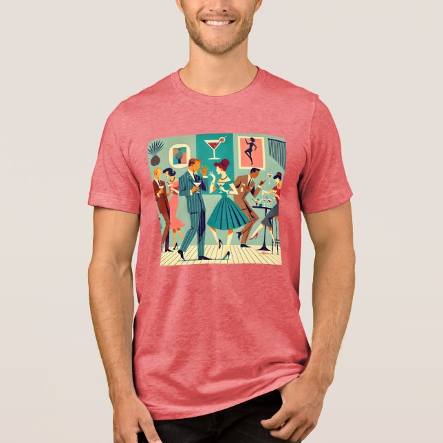 Mid Century Modern Party Martini Dance T Shirt (Framsida)
