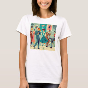 Mid Century Modern Party Martini Dance T Shirt