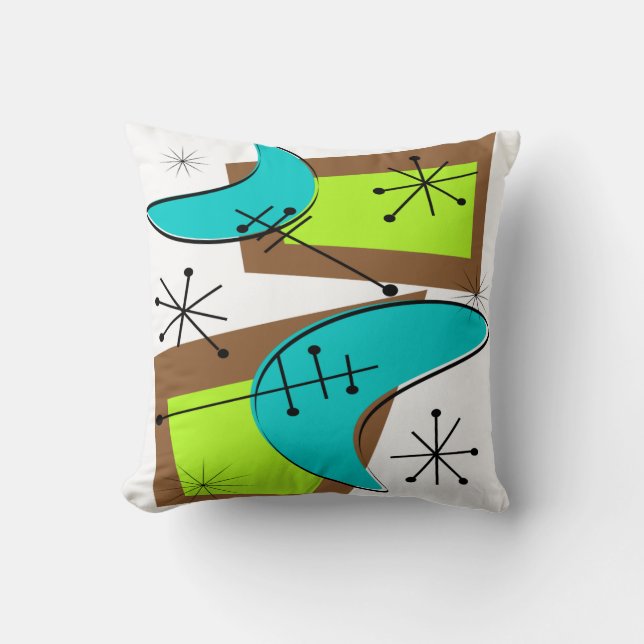 Mid-Century Modern Pillow Atomic 6 Kudde (Framsida)