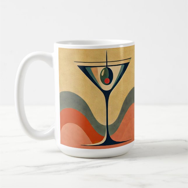 Mid Century Modern "pimento oliv martini våg" Kaffemugg (Vänster)