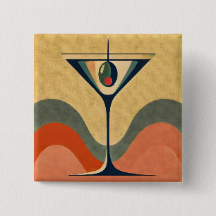 Mid Century Modern "pimento olivmartini wave" Knapp