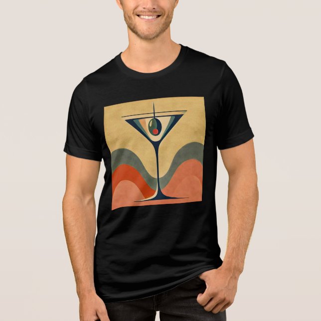 Mid Century Modern "pimento olivmartini wave" T Shirt (Framsida)