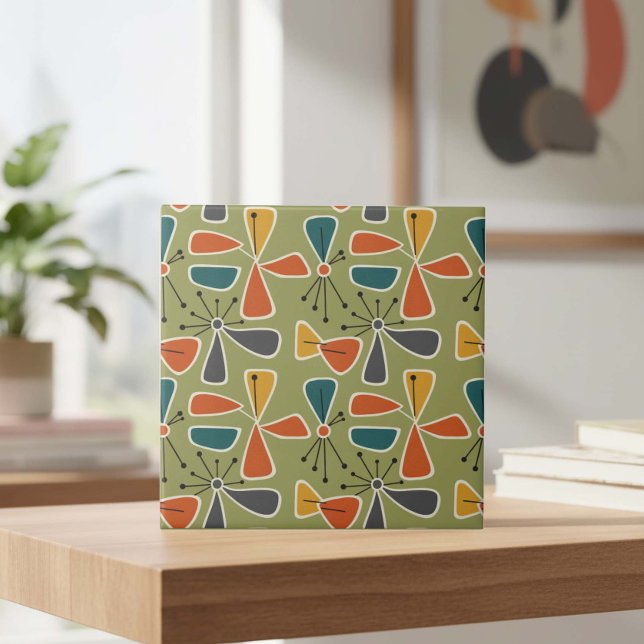 Mid-Century Modern Pinwheel Abstrakt #10 ID1224 Kakelplatta (Skapare uppladdad)