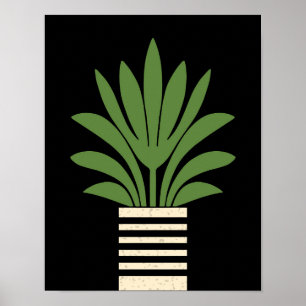 Mid Century Modern Planted Handflatan Poster