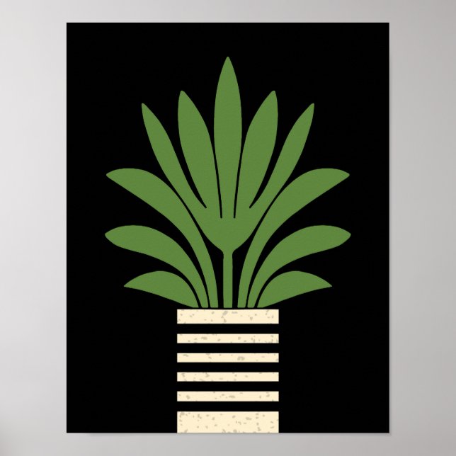 Mid Century Modern Planted Handflatan Poster (Framsidan)
