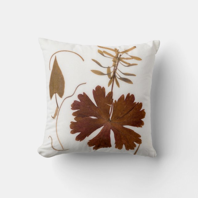 Mid-Century Modern pressade blommor Kudde (Framsida)