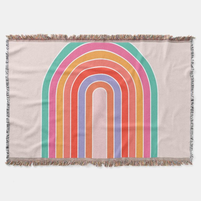 Mid Century Modern Rainbow Filt (Framsidan)