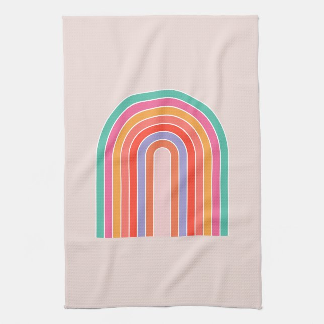 Mid Century Modern Rainbow Kökshandduk (Vertikal)