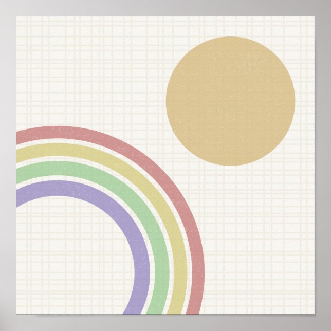 Mid Century Modern Rainbow Sol Poster (Framsidan)