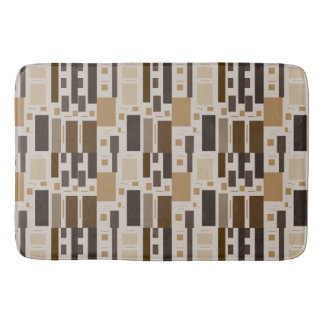 Mid Century Modern rektanglar i jordtoner Badrumsmatta