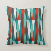 Mid Century Modern Retro Diamant Teal Aqua Röd