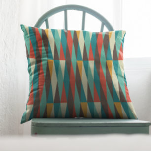 Mid Century Modern Retro Diamantgeometriska Former Kudde