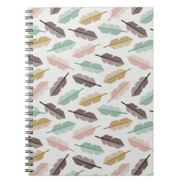 Mid-Century Modern Retro Feathers Anteckningsbok