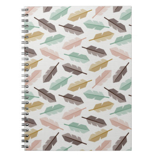 Mid-Century Modern Retro Feathers Anteckningsbok