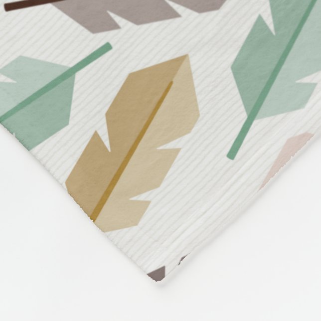 Mid-Century Modern Retro Feathers Fleece Blanket (Hörn)