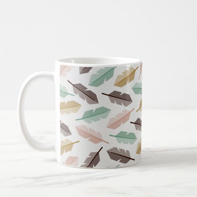 Mid-Century Modern Retro Feathers Mug Kaffemugg (Vänster)