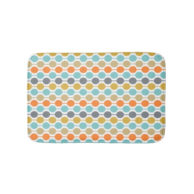 Mid-Century Modern Retro Geometriska Cirklar Mönst Badrumsmatta (Framsidan)