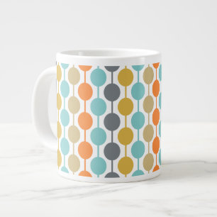 Mid-Century Modern Retro Geometriska Cirklar Mönst Jumbo Mugg