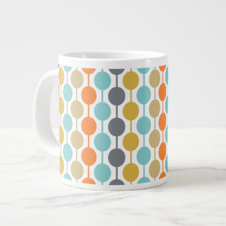 Mid-Century Modern Retro Geometriska Cirklar Mönst Jumbo Mugg