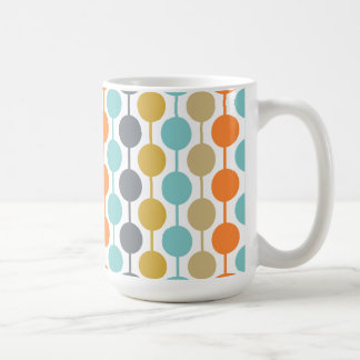 Mid-Century Modern Retro Geometriska Cirklar Mönst Kaffemugg