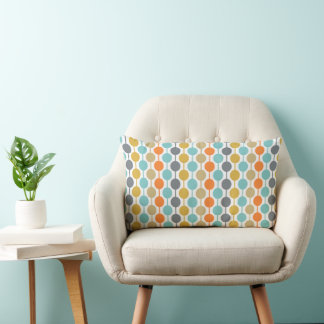 Mid-Century Modern Retro Geometriska Cirklar Mönst Lumbarkudde