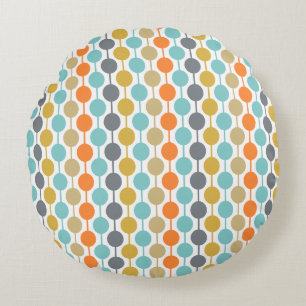 Mid-Century Modern Retro Geometriska Cirklar Mönst Rund Kudde