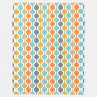 Mid-Century Modern Retro Geometriskt Cirklar Mönst Fleecefilt