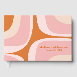 Mid Century Modern Retro Groove Rosa och Orange Gästböcker