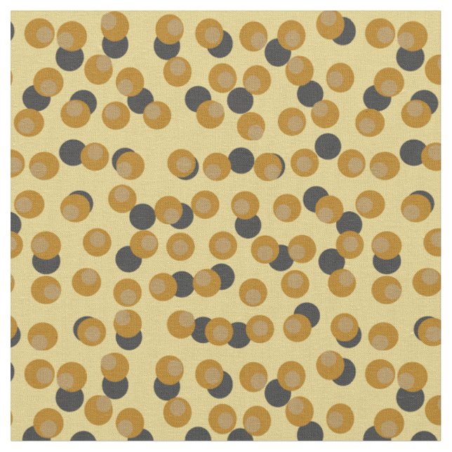 Mid-Century Modern  Retro Honung Senap Orbit  Tyg (Närbild)