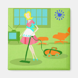 Mid Century Modern Retro Housefru Magnet