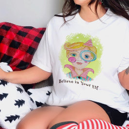 Mid Century Modern Retro Jul Elf Funny Citat T Shirt