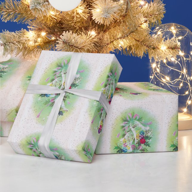 Mid Century Modern Retro jul Klockor Holly Presentpapper (Helgdagar)