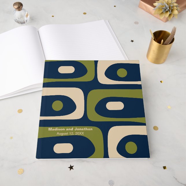 Mid Century Modern Retro Piquet Personlig Gästböcker (Framsidan öppen)