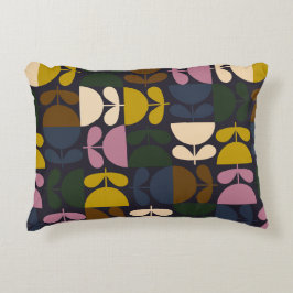 Mid‑century modern- Retro Scandinavian Flowers Prydnadskudde