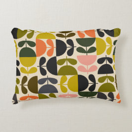 Mid‑century modern- Retro Scandinavian Flowers Prydnadskudde