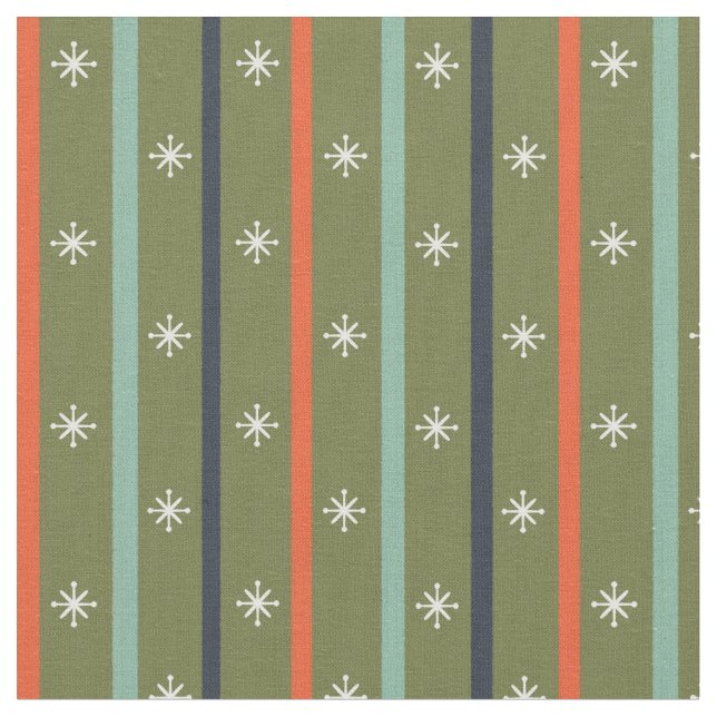 Mid-Century Modern Retro Stripe Pattern Tyg (Närbild)