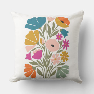 Mid-Century Modern Retro Vildblommaskyddskudde Kudde