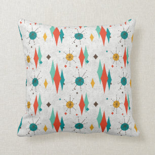 Mid Century Modern Retro White Velvet-utseende Kudde